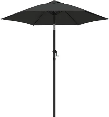 Zdjęcie produktu dla Parasol aluminiowy Ø 200 cm – obrotowy – czarny – odporny na promieniowanie UV i wodoodporny – parasol tarasowy z mechanizmem obrotowym