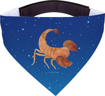 Produktbild von Mr. & Mrs. Panda Dreieckstuch Sternzeichen Skorpion - Sternenhimmel Blau - Geschenk, Skorpione, Geburtstag Oktober, Hunde Hals Tuch, Halstuch Hund, Bandana, für, November
