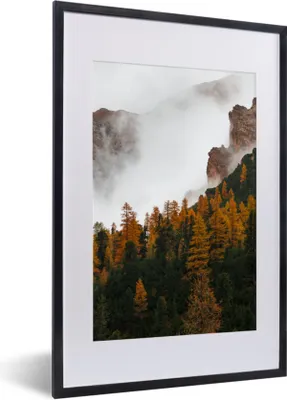 Produktbild von MuchoWow® Gerahmtes Poster Kiefer - Herbst - Berg - Landschaft 40x60 cm - Poster mit Schwarzem Bilderrahmen Wandposter Rahmen Foto Bilder - Poster in Rahmen