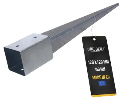 Productafbeelding van Inslagbodemhuls 120 x 120/750 mm - Thermisch verzinkt