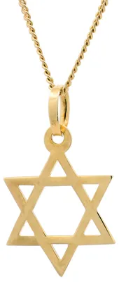 Produktbild von Gold Anhänger Davidstern mit Goldkette massiv 585-14 Karat Gold 38 cm