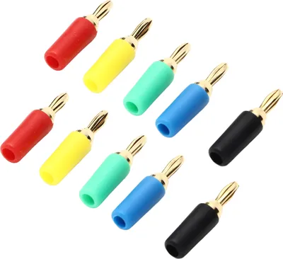 Produktbild von 2.5mm Bananenstecker Messing vergoldet Löten Bananenstecker Sortiment für Lautsprecher Draht