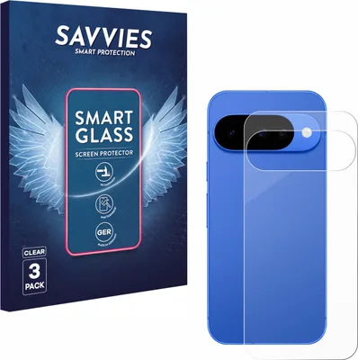 Produktbild von 3x Savvies Schutzglas Folie für Google Pixel 10 (Rückseite) 9H Panzer Schutzfolie Glas Displayschutz klar transparent
