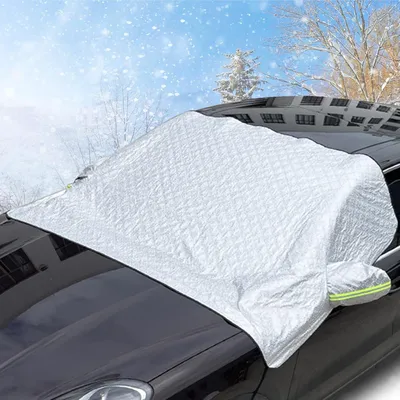 Produktbild von Scheibenabdeckung Winter, Frontscheibenabdeckung, Halbgarage Winter, Windschutzscheibe Abdeckung Hagelschutz Sonnenschutz Sommer UV Faltbare Auto Abdeckung SUV