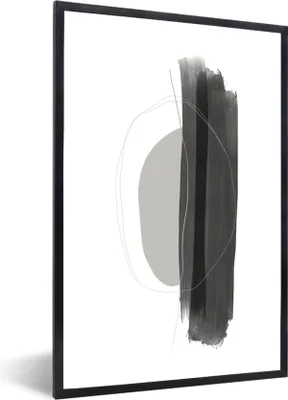 Produktbild von MuchoWow® Gerahmtes Poster Abstrakt - Malerei - Minimalismus 60x90 cm - Poster mit Schwarzem Bilderrahmen Wandposter Rahmen Foto Bilder - Kunst