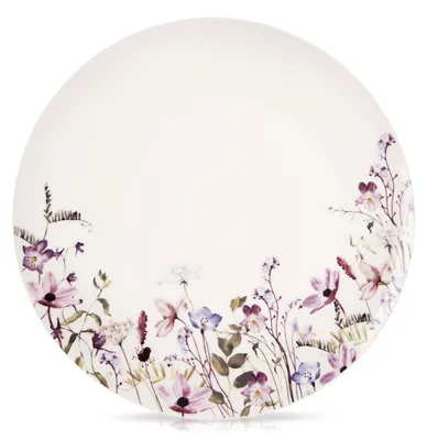 Produktbild von Porzellanteller, weiß mit Blumenmuster, 27 cm