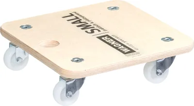 Produktbild von WAGNER Transporthilfe SMALL Multiplex 18 mm - 29 x 29 x 8,5 cm, Aufhängeloch, Rollen Ø 50 mm, Tragkraft 250 kg - 20135201