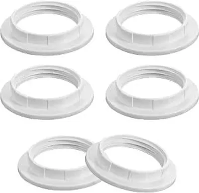 Produktbild von Lampenschirm-Ringadapter Weiß Kunststoff - Schroefring und Kragenring - für Tischlampe, Deckenlampe und Beleuchtung