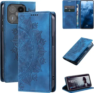 Produktbild von Mandala Handyhülle für Xiaomi 15T RFID Schutz Klapphülle Case Cover Design Schutzhülle Farbe: Blau