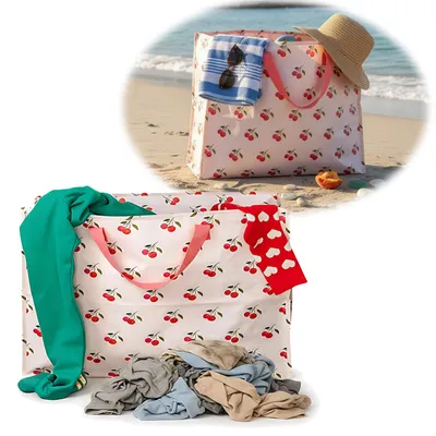 Produktbild von LS-LebenStil XXL Jumbo Bag Cherry - Kirschen 55cm Kunststoff Aufbewahrungstasche Einkaufstasche