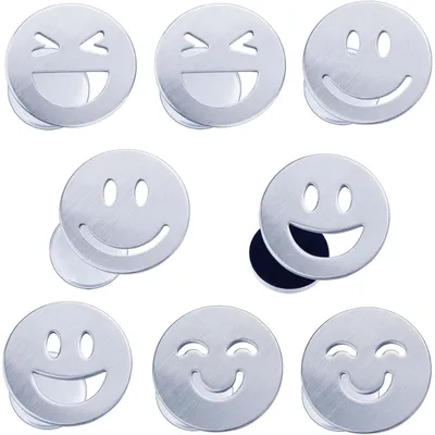Productafbeelding van Tafelkleedhouders, roestvrij staal, smiley-vorm, geschikt voor buiten, set van 8 stuks