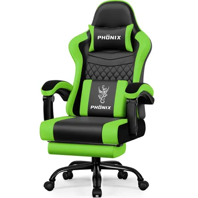 Produktbild von Aiibot Gaming Stuhl, Ergonomischer Gaming Sessel,Schreibtischstuhl,Gamingstuhl mit Fußstütze,Gaming stuhl 150 kg,verstellbare Rückenlehne,Schwarz/Grün