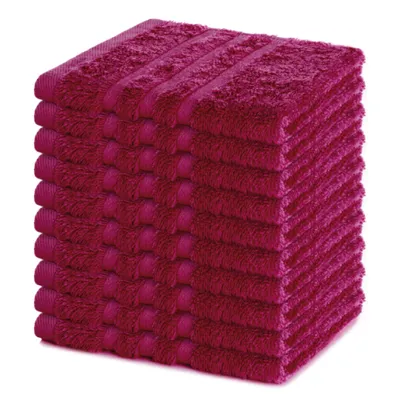 Produktbild von Lavea® Seiftuch 10er Set 30x30 cm, 100% Baumwolle, hochwertige Seiftücher und Gästehandtücher, saugstark, waschbar, Frottierserie Elena - Bordeaux