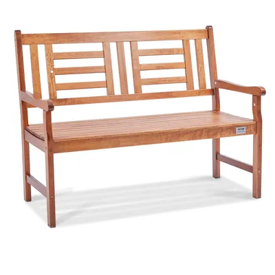 Produktbild von VEVOR Gartenbank Terrassenbank aus Holz, 122 cm Parkbank Ruhebank 318 kg Tragkraft, 3 Personen Garten- und Parkbank mit Rückenlehne & Armlehnen, Vintage Sitzbank für Garten, Park, Hof, Veranda usw.