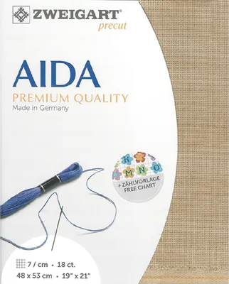 Produktbild von AIDA Zweigart precut 18 ct. Fein-Aida Vintage 3793 Farbe 3009, Zählstoff für Kreuzstich 48x53cm
