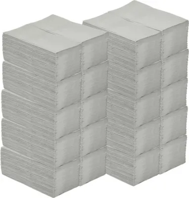 Produktbild von 4000 Stück Papier Handtücher Papierhandtücher Falthandtücher 1-lagig Papierhandtücher Handtuchpapier Falthandtücher Papier Grau