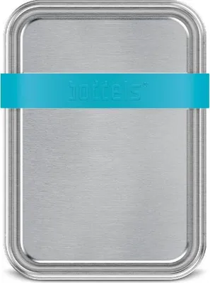 Produktbild von Lunchbox mit Trennwand, groß, 3 Fächer, 21 x 15 x 5 cm, Edelstahl türkisblau - Boddels | Smacht