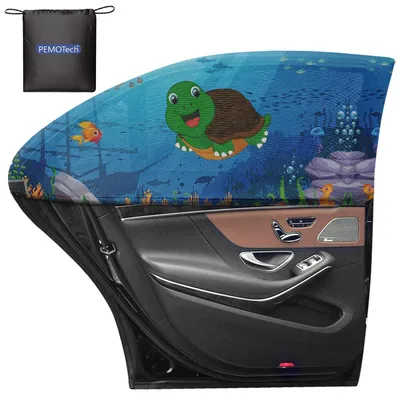 Image de Protection solaire pour voiture, lot de 2, protection UV, extensible, bleu, protection UV de 97%