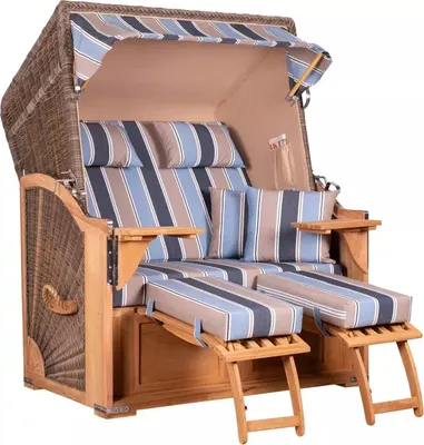 Produktbild von Strandkorb Nordstrand Teak PE grey Dessin 580