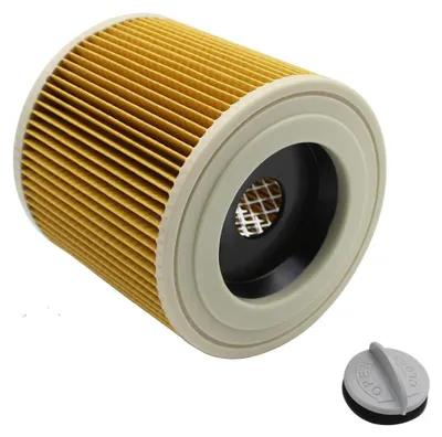 Produktbild von 2 x Kartuschenfilter + 2 x zusätzliche Verschlussschrauben – für Kärcher WD3 Premium WD2 WD3 WD 3 MV3 WD 3 P Staubsauger –
