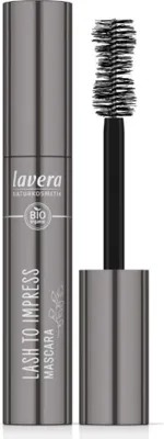 A product shot of mascara with the wand extended.