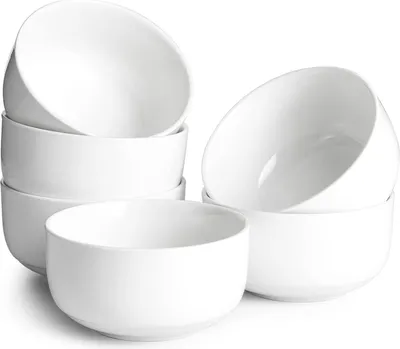 Produktbild von 650 ml Suppenschüssel Set für Salat - 6-teilig - weiß Geschirrset