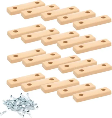 Produktbild von 20x sossai Möbelgleiter in Beige inkl. Schrauben 50x14x5mm Bodenabstandshalter Möbelpads Möbelfüße zum Anschrauben