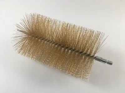 Produktbild von Bürstenkopf 120mm Rohrbürste Stahldraht vermessingt mit M10 Außengewinde