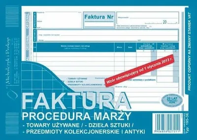 Zdjęcie produktu dla Faktura A5 proced, marży, 80 kartek