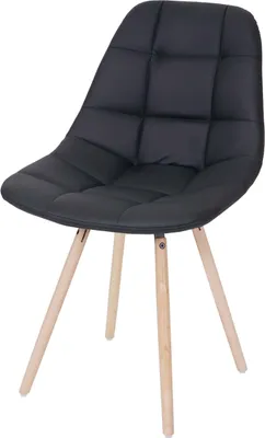 Zdjęcie produktu dla Krzesło do jadalni HWC-A60 II, krzesło kuchenne, retro 50s design ~ sztuczna skóra, czarny