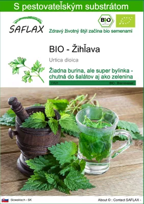 Obrázok produktu pre SAFLAX - BIO - Žihľava - Urtica dioica - 2000 Semená - S pestovateľským substrátom bez klíčkov