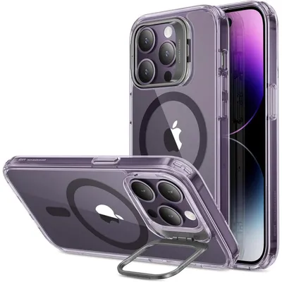 Produktbild von Handyhülle mit Ständer für iPhone 14 Pro, MagSafe kompatibel, Klares Lila