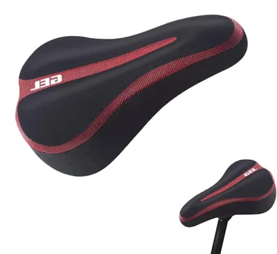 Zdjęcie produktu dla Pokrowiec na siodełko rowerowe - Żelowy, ergonomiczny - 29,5 x 17 cm - Czerwony