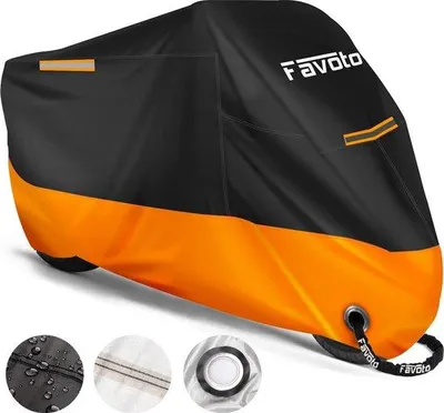 Produktbild von Famanu Motorradabdeckung wasserdicht - orange-schwarz, XXXL