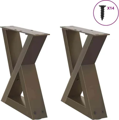 Image de Pieds de table basse 2 pièces Acier naturel 30 x (30-31,3) cm Acier