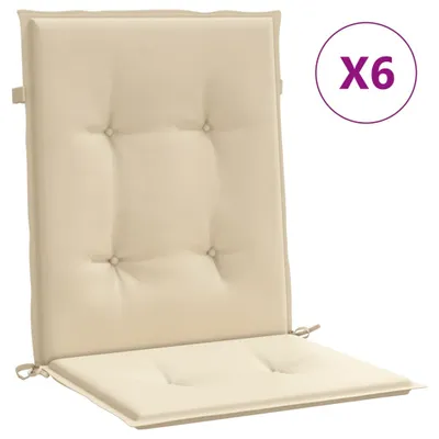 Produktbild von vidaXL Gartenstuhlauflagen für Niedriglehner 6 Stk. Beige 100x50x3 cm