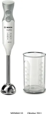 Produktbild von Bosch MSM 66110 Stabmixer, Kunststoffgehäuse, 600 Watt, 0,8 l Behälter, 2 Geschwindigkeiten