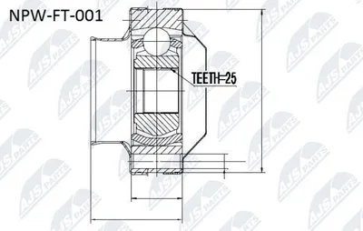 Produktbild von NTY Gelenksatz Antriebswelle Getriebeseitig Vorne für FIAT PUNTO (188) NPW-FT-001