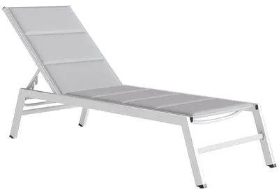 Produktbild von Sonnenliege Atmungsaktive Gartenliege mit 6-fach Verstellbar Rückenlehne Aluminiumrahmen Hellgrau