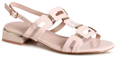 Produktbild von topschuhe24 2996 Damen Lack Sandalen Riemchen Sandaletten , Farbe:Beige, Größe:38 EU