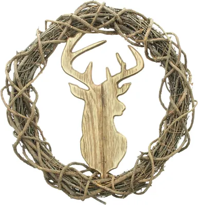 Produktbild von Wandkranz Hirsch Reisig & Holz Ø 38cm