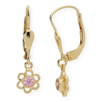 Produktbild von JuwelmaLux Kinder Ohrhänger 333 Gold Blume mit Zirkonia JL10-06-1992