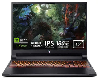 Image de Ordinateur portable de jeu Acer - Nitro V16 AI ANV16-61-R1PQ, 16'', FHD, Ryzen 7 AI, 180Hz, RTX 5050