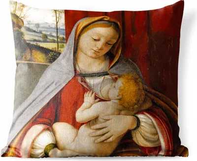 Produktbild von MuchoWow® Outdoor Kissen - Leonardo da Vinci - 50x50 cm - Wetterfest - Lounge Kissen - Komfortabel - Kissen mit Bild