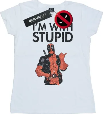 Produktbild von Marvel - "I'm With Stupid" T-Shirt für Damen BI18299 (S) (Weiß)