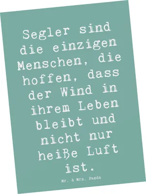 Produktbild von Mr. & Mrs. Panda Grußkarte Spruch Segeln Lebenswind - Meeresbrise - Geschenk, Teamarbeit, Ansichtskarten, Ozean, Fotokarte, Bootfahren, Naturgewalten, Taktik, Postkarten