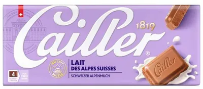 Produktbild von Cailler Milk, Milchschokolade, 100 g, 377 kJ, 90 kcal, 3,3 g, 8,2 g