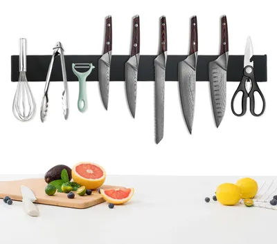 Imagen del producto de Barra magnética para cuchillos, 40 cm, acero inoxidable, con fuerte poder magnético, ideal para la cocina
