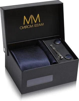 Produktbild von Famanu Krawatten-Set mit Manschettenknöpfen - s Herren-Krawatten-Set in Geschenkbox