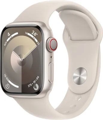 Produktbild von APPLE Watch Series 9 GPS + Cellular 41mm Starlight Aluminium Case with Starlight Sport Band